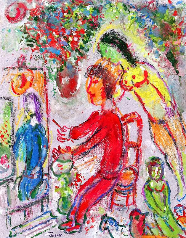 Amazon｜マルク・シャガール ポスター 「赤い画家 1984年」 ウォール